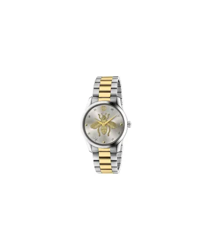 Gucci YA1264131 Unisex Watch - Silver & Gold Stainless Steel - One Size