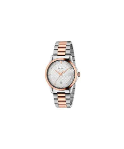 Gucci YA126473 Mens Watch - Silver & Rose Gold Stainless Steel - One Size