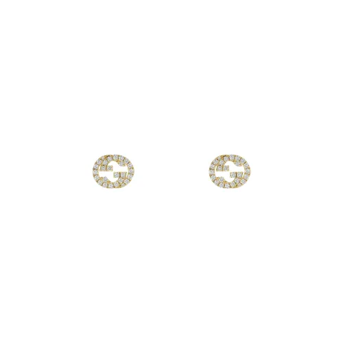 Gucci , Ybd729408002 - 18kt Yellow Gold and Diamond Earrings ,Yellow female, Sizes: ONE SIZE