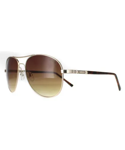 Guess Aviator Womens Gold Other Brown Gradient GF0295 Metal - One