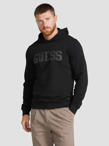GUESS Beau Front Logo Hoodie, Black - Black - Male
