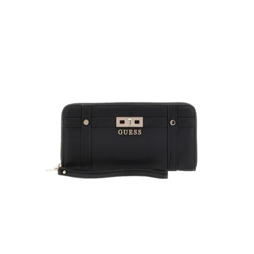 Guess , Black Emilee Wallet with Zipper ,Black female, Sizes: ONE SIZE