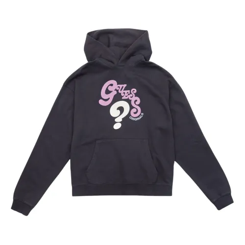 Guess , Black Wavy Hoodie ,Blue male, Sizes: