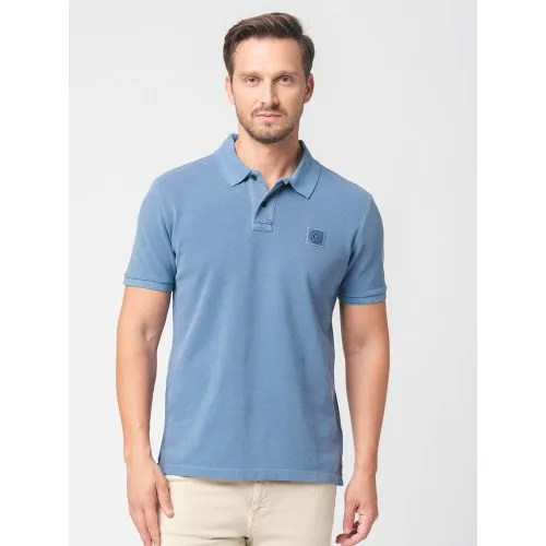 GUESS Blue Lily Washed Short Sleeve Polo Shirt