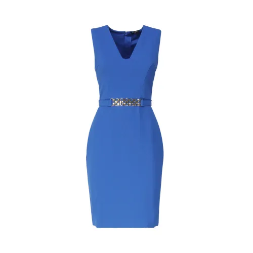 Guess , Blue V-Neck Sleeveless Synthetic Fabric Dress ,Blue female, Sizes: