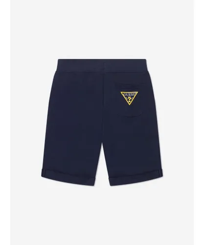 Guess Boys Branded Active Shorts - Blue Cotton