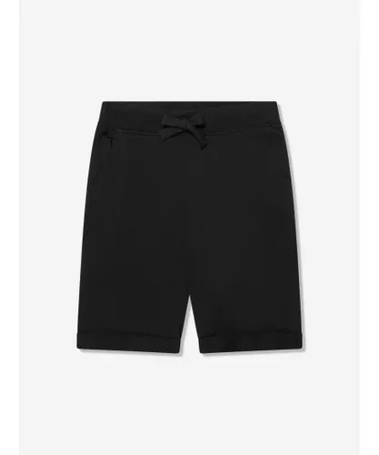 Guess Boys Branded Sweat Shorts - Black Cotton