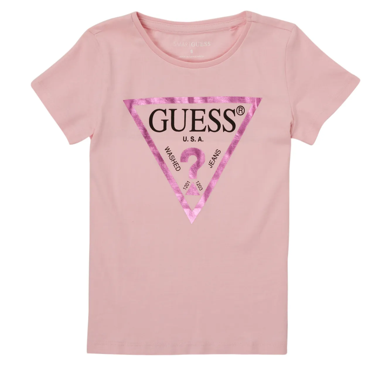 Guess  CANCI  girls's Children's T shirt in Pink