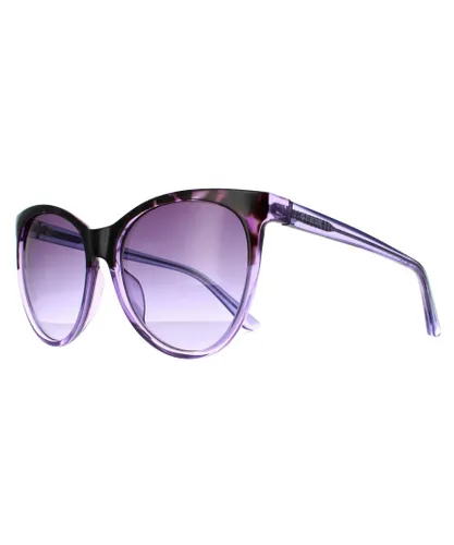 Guess Cat Eye Womens Havana Purple Gradient Sunglasses - One