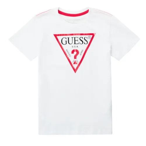 Guess  CELAVI  boys's Children's T shirt in White