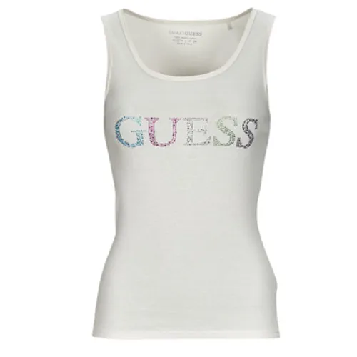 Guess  COLORFUL LOGO TANK TOP  women's Vest top in White