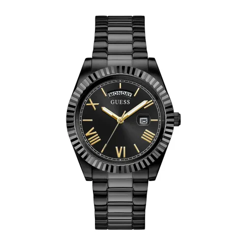 Guess , Connoisseur Stainless Steel Black Watch ,Black male, Sizes: ONE SIZE