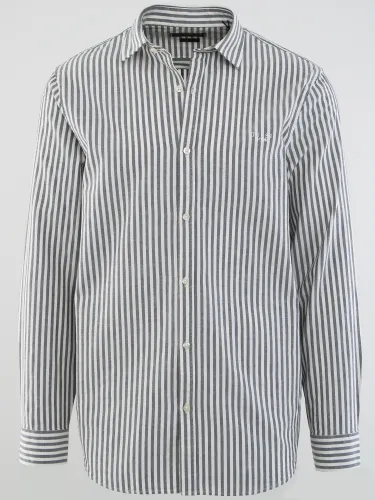 Guess Cream / Grey Stripe Print Shirt