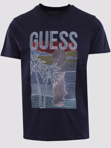Guess Dark Navy Palm Tree T-Shirt