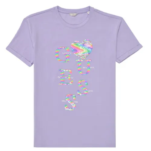 Guess  DEIFO  girls's Children's T shirt in Purple