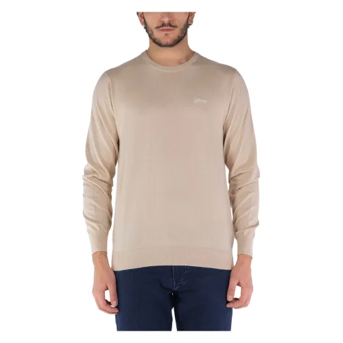 Guess , Elegant Crew Neck Sweater ,Beige male, Sizes: