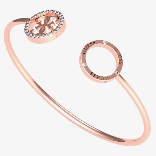 Guess Equilibre Rose Gold Plated Logo Bangle UBB7981-L