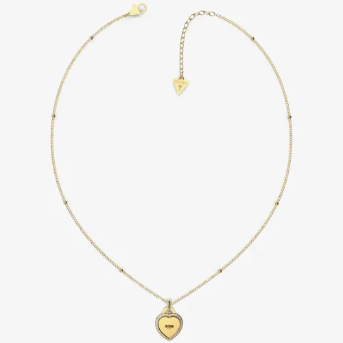 Guess Fine Heart Gold-Tone Crystal Necklace UBN01420YG