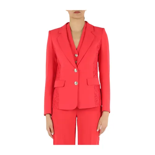 Guess , Fruit Juice Blazer with Macramé Lace ,Red female, Sizes: