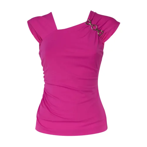 Guess , Fuchsia Chain-Decorated Sleeveless Top ,Pink female, Sizes: