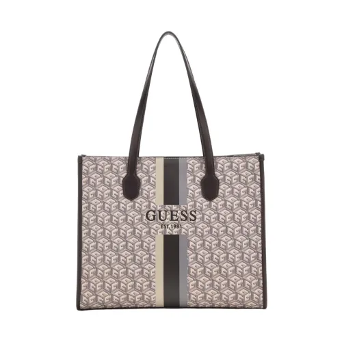 Guess , G Cube Logo Bag - Leatherette Exterior ,Beige female, Sizes: ONE SIZE