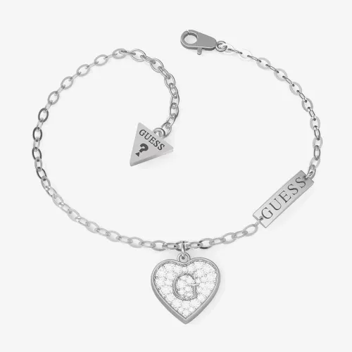 Guess G Shine Crystal Heart Bracelet UBB79062-L