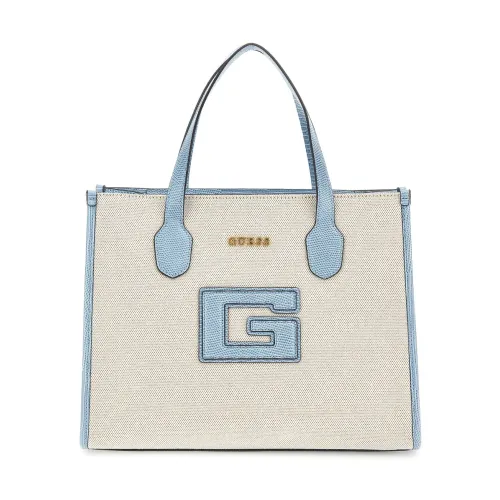 Guess , G Status 2 Compartment Natural/Light Denim Bag ,Beige female, Sizes: ONE SIZE