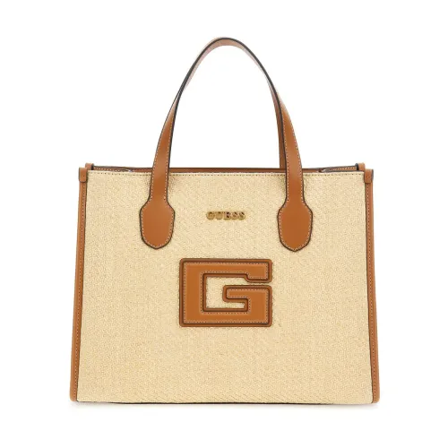 Guess , G Status 2 Compartment Shopping Bag ,Brown female, Sizes: ONE SIZE