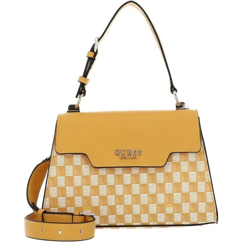 Guess , Geometric Print Handbag ,Yellow female, Sizes: ONE SIZE