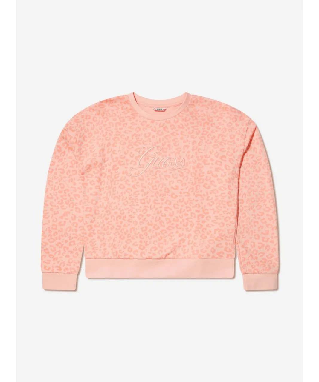 Guess Girls Leopard Print Sweatshirt - Pink