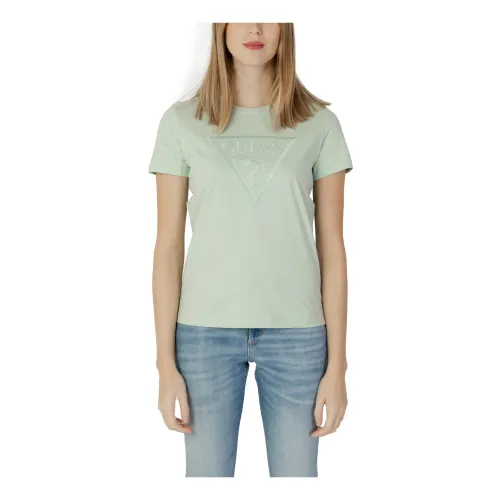 Guess , Green Plain Short Sleeve T-Shirt ,Green female, Sizes: