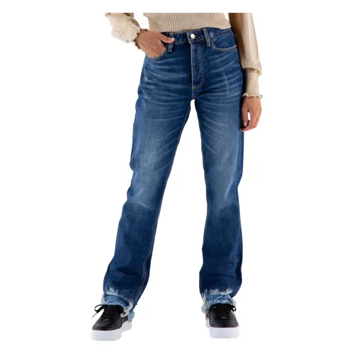 Guess , High-Waisted Straight Leg Jeans ,Blue female, Sizes: