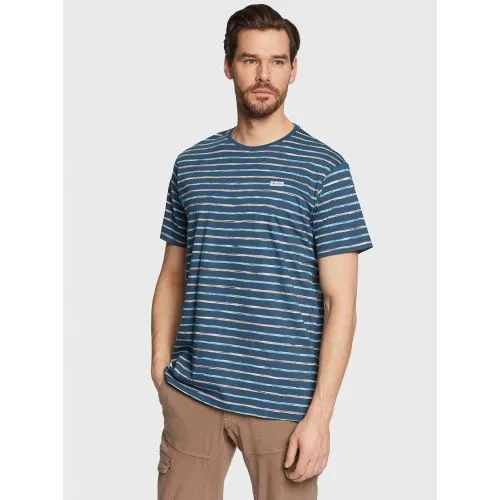 GUESS Honest Blue Space Striped Patch T-Shirt
