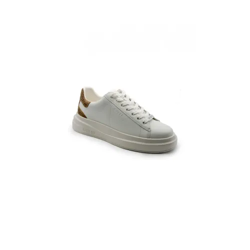 Guess , Leather Patch Sneakers Fljelbfal12 ,White female, Sizes: