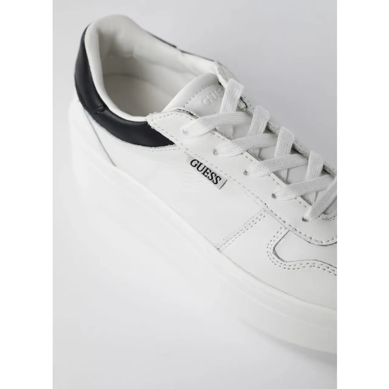 Guess , Leather Platform Sneakers for Women ,White female, Sizes: