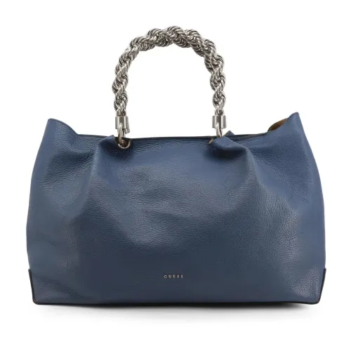 Guess , Leather Zip Shopping Bag with Removable Strap ,Blue female, Sizes: ONE SIZE