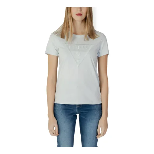 Guess , Light Blue Plain Short Sleeve T-shirt ,Blue female, Sizes: