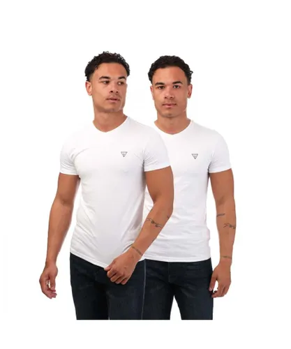 Guess Mens 2-pack of V-neck t-shirts for men in white Cotton