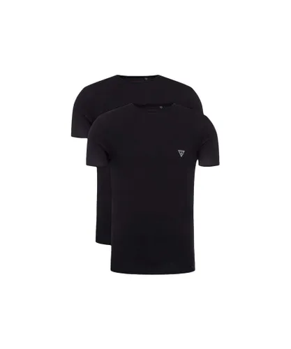 Guess Mens 2 Pack V Neck T-Shirts in Black Cotton