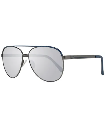 Guess Mens Gunmetal Aviator Sunglasses with Mirrored Lenses - Grey - One
