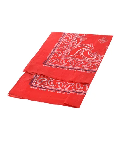Guess Mens Multi-position printed scarf AM8765COT03 man - Red Cotton - One