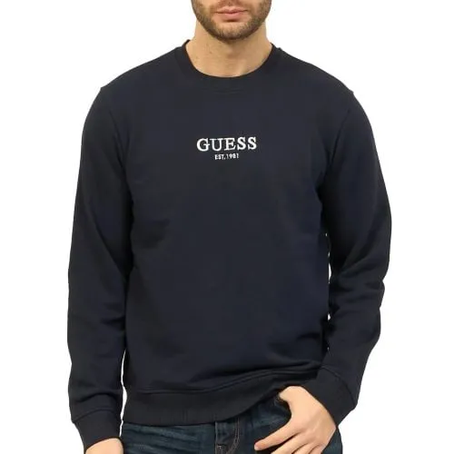 GUESS Mens Smart Blue Multicolour Logo Sweatshirt
