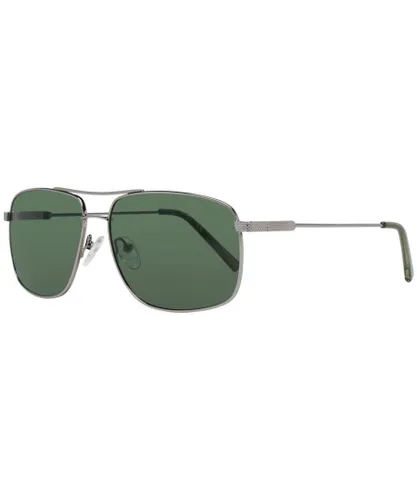 Guess Mens Trapezium Metal Sunglasses with Grey Lenses - Silver - One