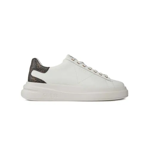 GUESS Mens White Brown Ocra Elba Trainer