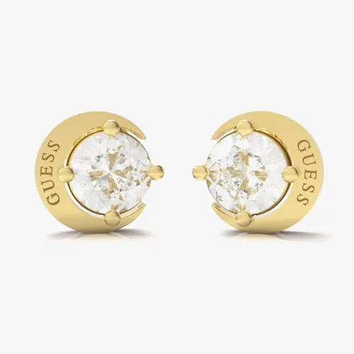 Guess Moon Phases Gold-Tone Crystal Stud Earrings UBE01194YG