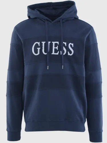 Guess Navy Embroidered Logo Hoodie
