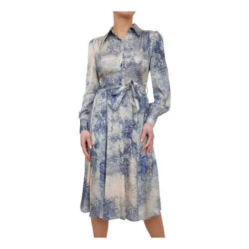 Guess , Patterned Midi Dresses ,Blue female, Sizes:
