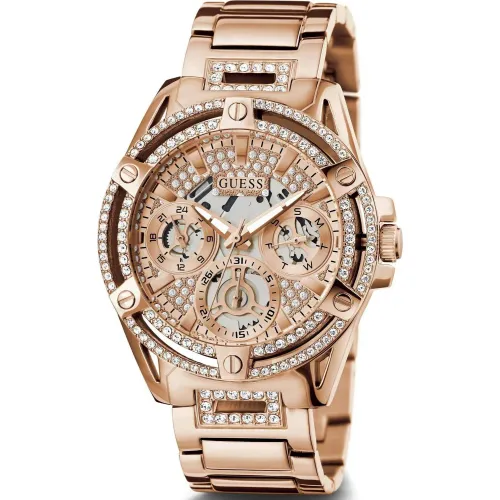 Guess , Queen Rosegold Multifunction Watch ,Pink female, Sizes: ONE SIZE