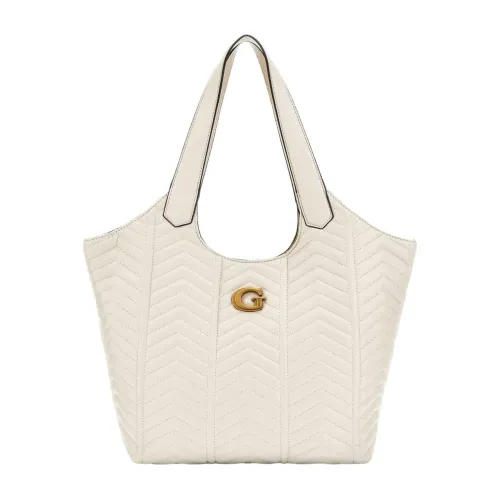 Guess , Quilted Leather Handbag ,Beige female, Sizes: ONE SIZE