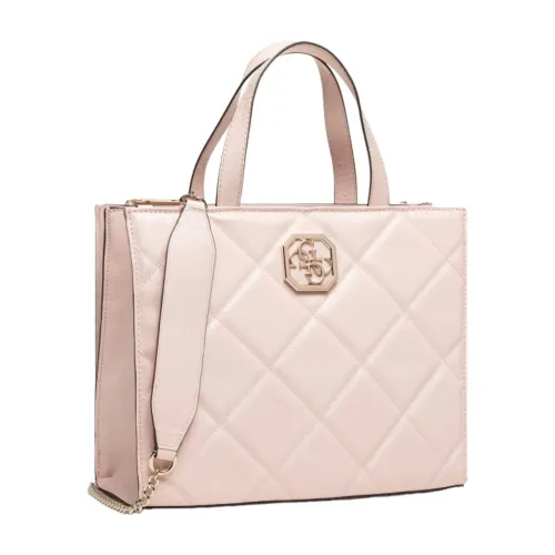 Guess , Quilted Pink Eco Leather Bag with Metal Logo ,Pink female, Sizes: ONE SIZE